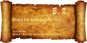 Buella Koriolán névjegykártya